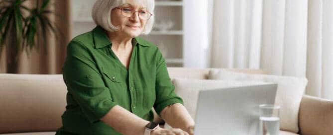 Woman researches the lowest cremation costs in Philadelphia during pre-planning process.
