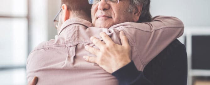 Hugging is a great alternative if you don’t know what to say at a funeral.