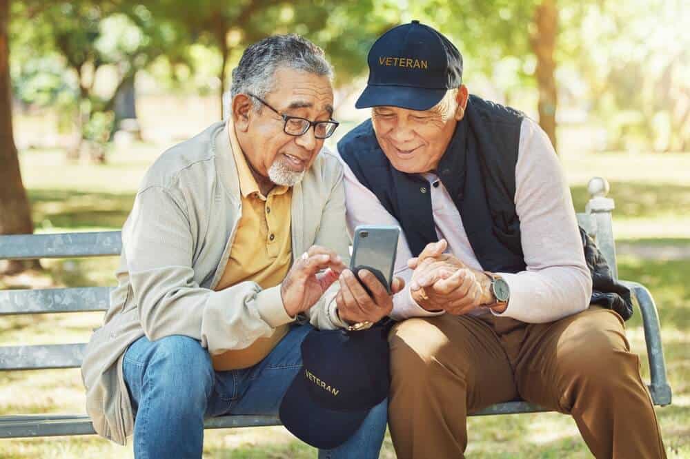 Older man learns about veteran cremation costs.