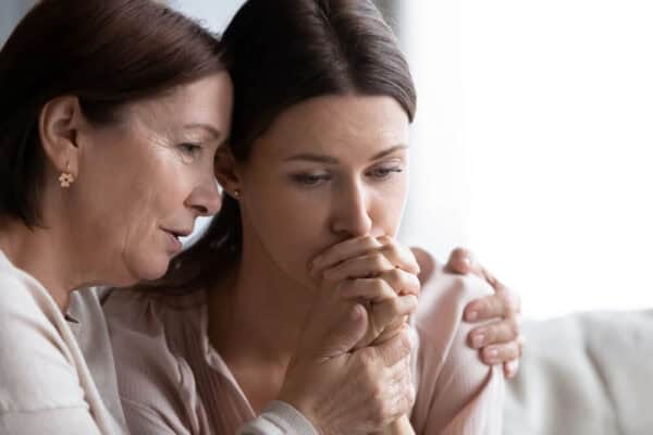 A family plans cremation services for a loved one. 