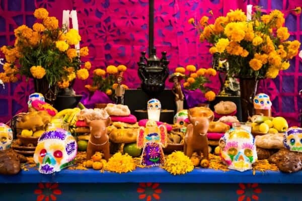 Mexican families create altars with offerings for their loved ones.
